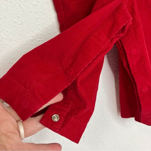 Strasburg Christmas overall set red corduroy embroidered w/ turtleneck 6 months - Picture 13 of 14